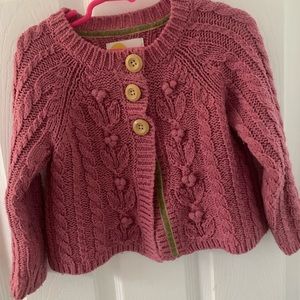 Mini Boden cable cardigan dusty rose size 2-3T